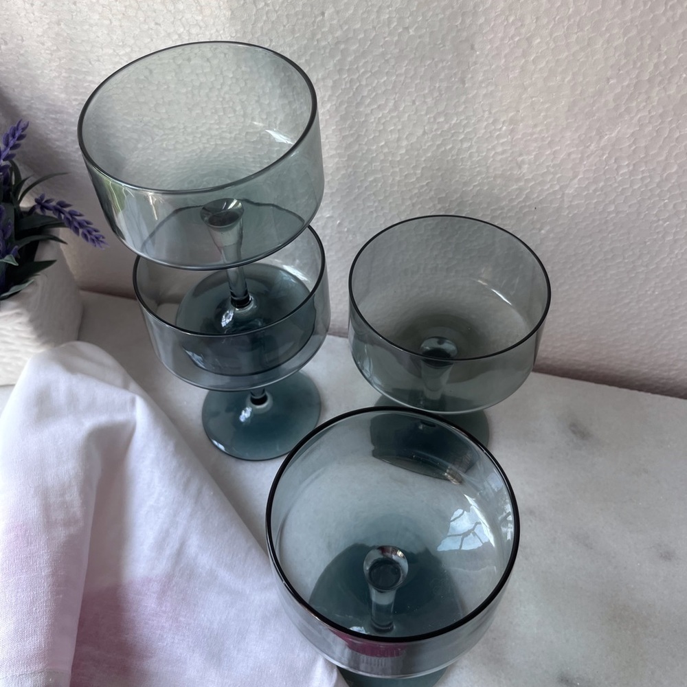 8 glasses MCM Lenox dust blue glasses set of 8 - Picture 9 of 12